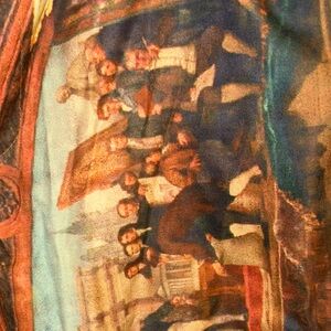 Finesse Artistic Historical Print Pants - Multicolor